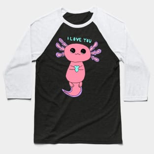 Pink Axolotl Baseball T-Shirt